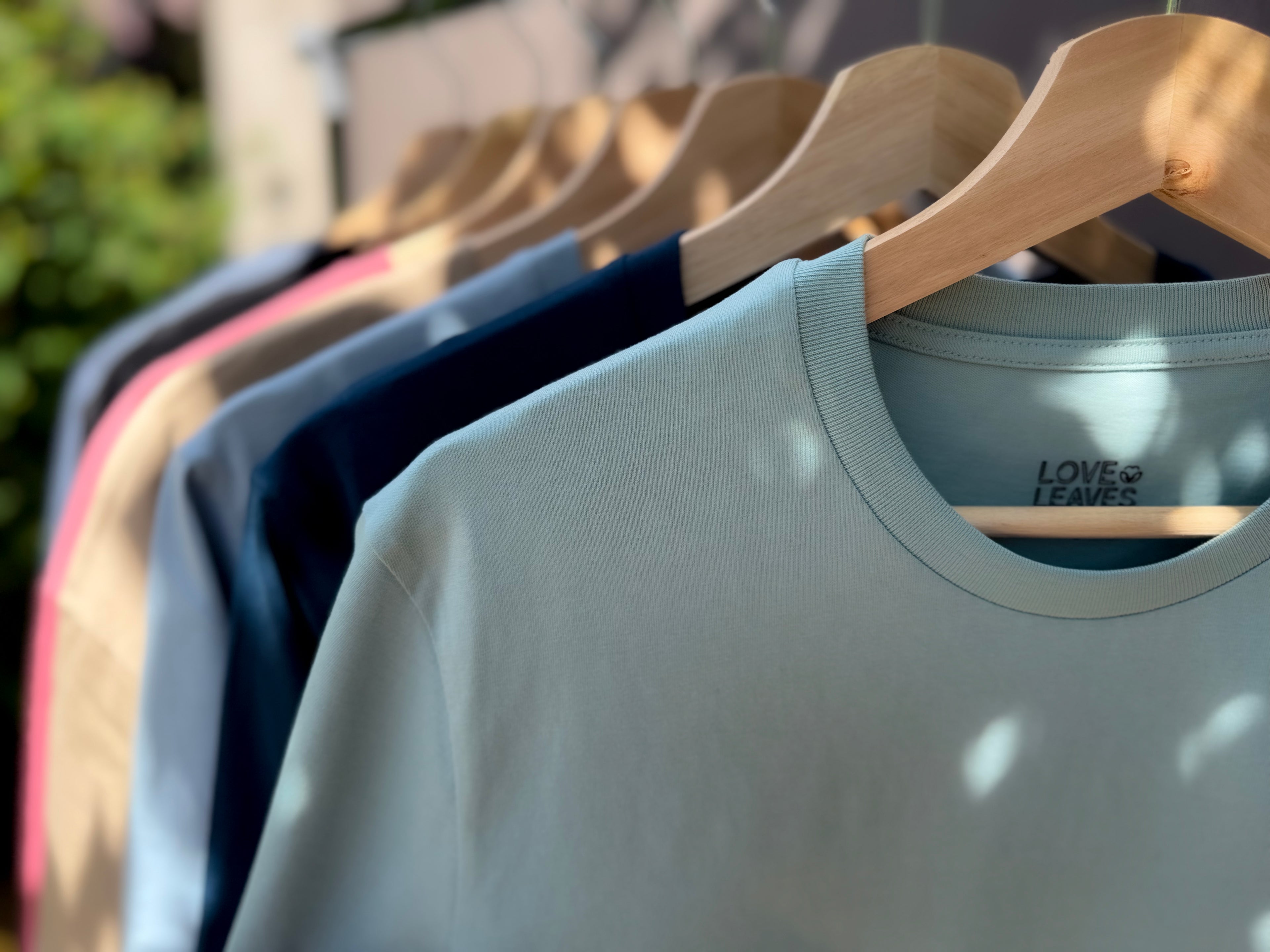 100% organic cotton crew neck shirts.