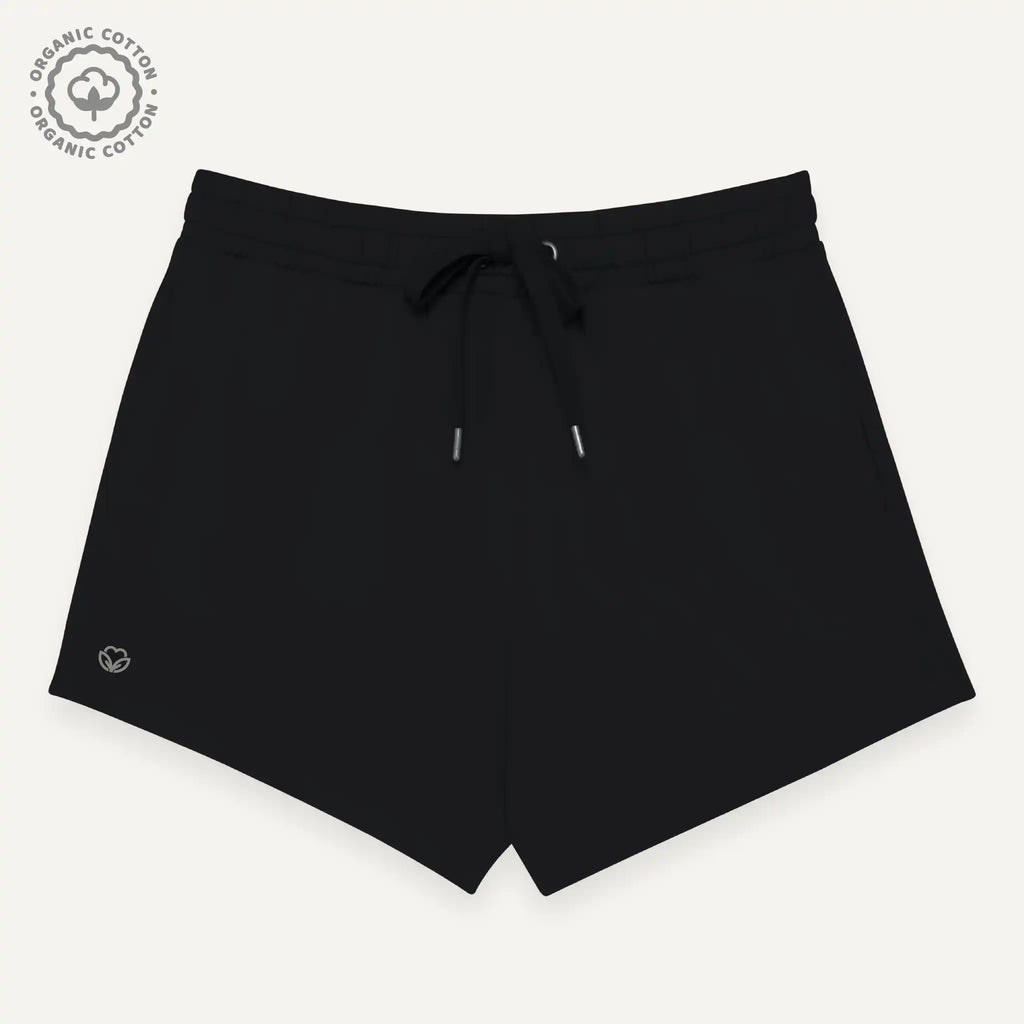 Women  Black 100% organic shorts.