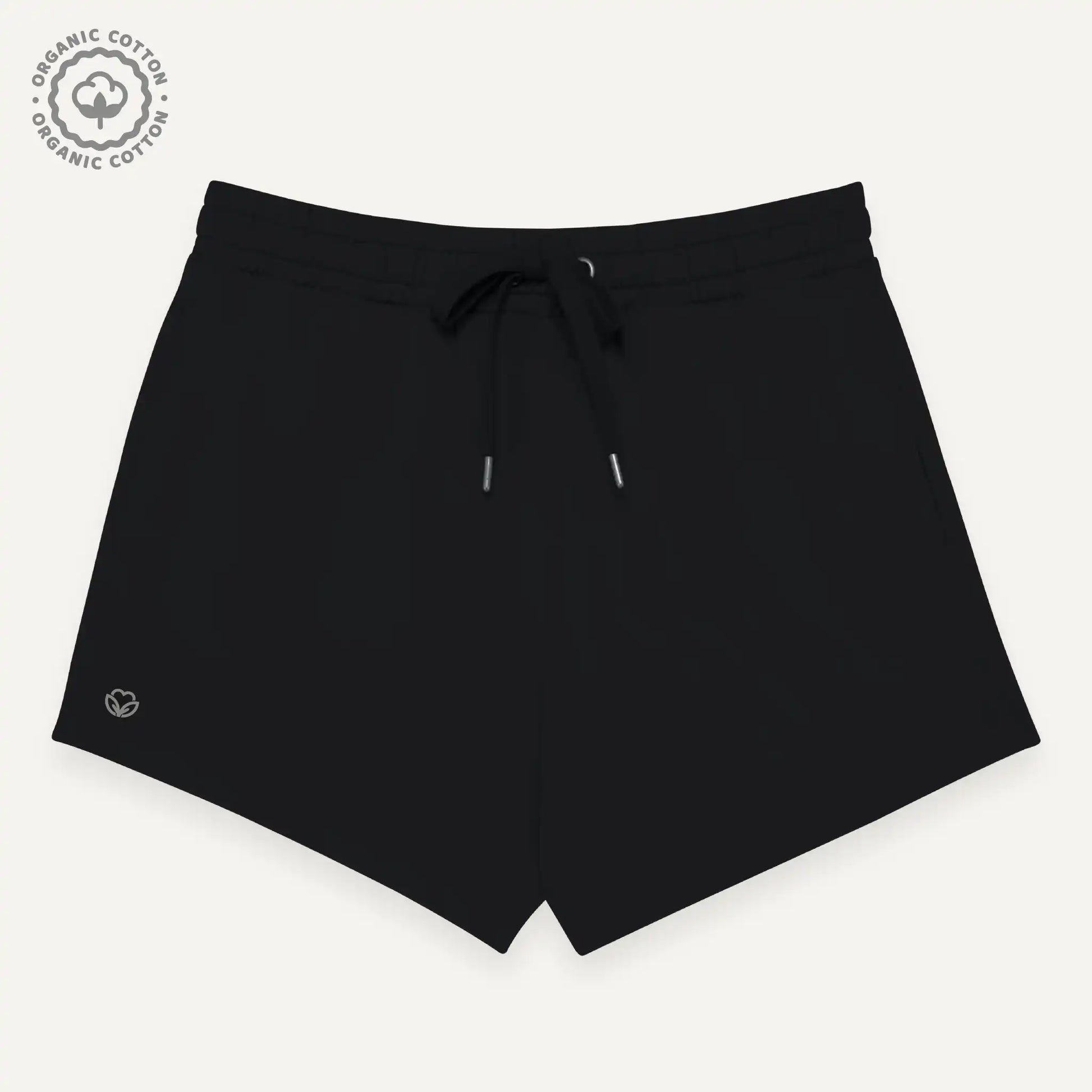 Women  Black 100% organic shorts.
