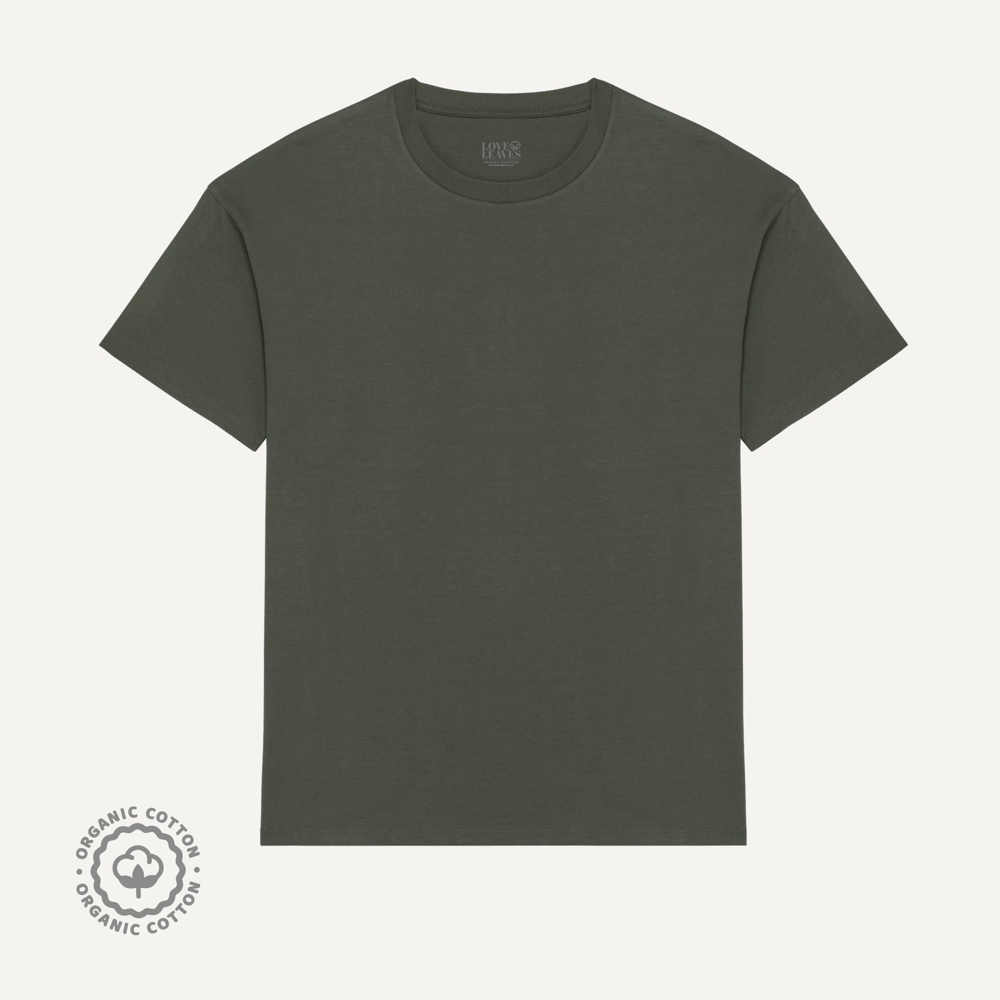 Khaki oversized 100% organic cotton shirt.